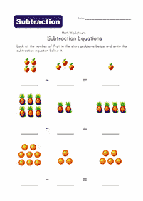 simple subtraction for kids - worksheet 28
