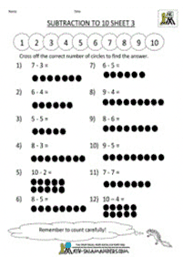 simple subtraction for kids - worksheet 41
