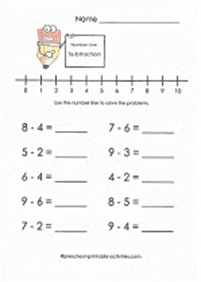 simple subtraction for kids - worksheet 43