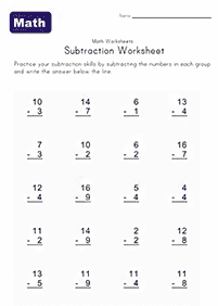 simple subtraction for kids - worksheet 44