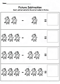 simple subtraction for kids - worksheet 46
