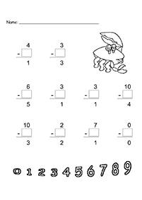 simple subtraction for kids - worksheet 51
