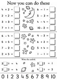 simple subtraction for kids - worksheet 54