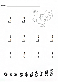simple subtraction for kids - worksheet 55
