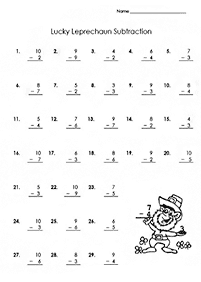 simple subtraction for kids - worksheet 60