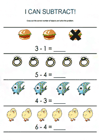 simple subtraction for kids - worksheet 61