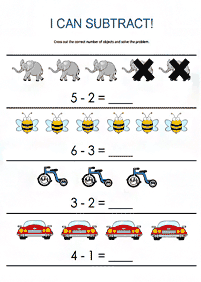 simple subtraction for kids - worksheet 63