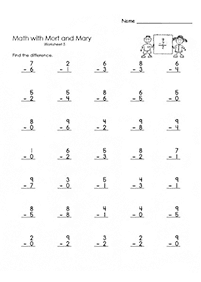 simple subtraction for kids - worksheet 64