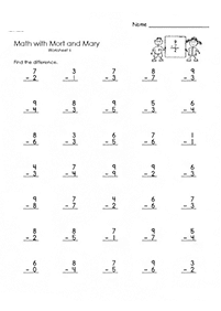 simple subtraction for kids - worksheet 68