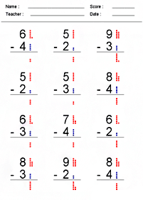 simple subtraction for kids - worksheet 70