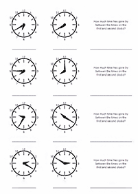 telling the time (clock) - worksheet 104