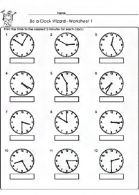 telling the time (clock) - worksheet 106