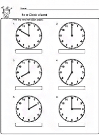telling the time (clock) - worksheet 108