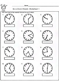 telling the time (clock) - worksheet 109