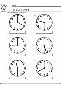 telling the time (clock) - worksheet 110