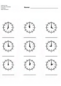 telling the time (clock) - worksheet 113