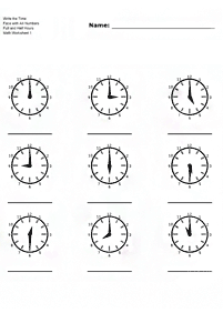 telling the time (clock) - worksheet 114