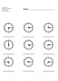 telling the time (clock) - worksheet 115