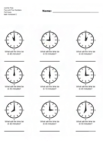 telling the time (clock) - worksheet 117