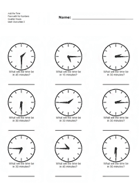 telling the time (clock) - worksheet 118