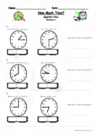 telling the time (clock) - worksheet 119