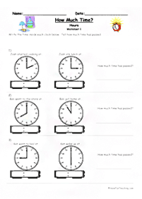 telling the time (clock) - worksheet 121