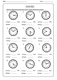 telling the time (clock) - worksheet 128