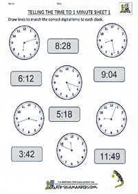 telling the time (clock) - worksheet 130