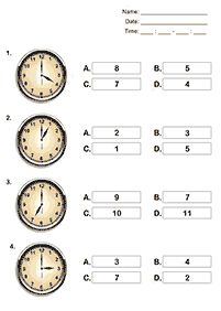 telling the time (clock) - worksheet 16