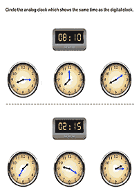 telling the time (clock) - worksheet 18