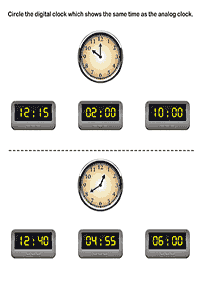 telling the time (clock) - worksheet 28