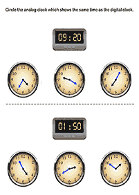 telling the time (clock) - worksheet 30