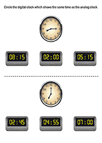 telling the time (clock) - worksheet 32