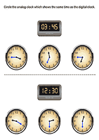 telling the time (clock) - worksheet 38
