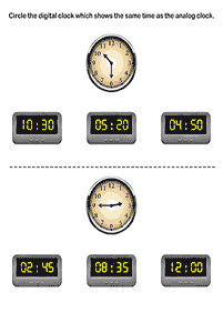telling the time (clock) - worksheet 40