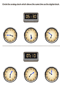 telling the time (clock) - worksheet 42