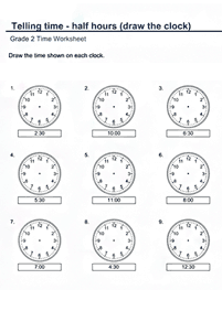 telling the time (clock) - worksheet 48