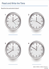 telling the time (clock) - worksheet 49