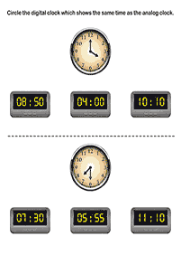 telling the time (clock) - worksheet 56