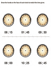 telling the time (clock) - worksheet 61