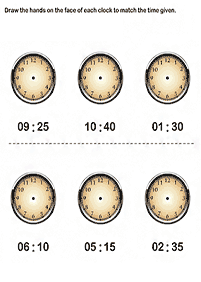 telling the time (clock) - worksheet 69