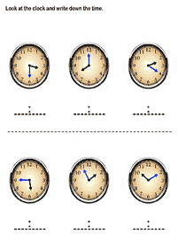 telling the time (clock) - worksheet 71