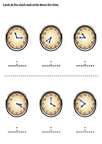 telling the time (clock) - worksheet 73