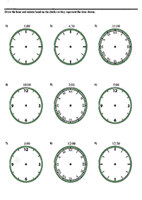 telling the time (clock) - worksheet 78