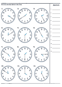 telling the time (clock) - worksheet 79