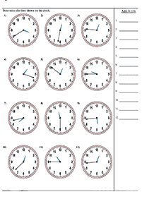 telling the time (clock) - worksheet 82