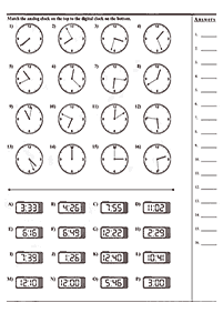 telling the time (clock) - worksheet 83