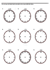 telling the time (clock) - worksheet 84