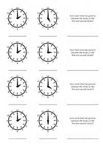 telling the time (clock) - worksheet 89