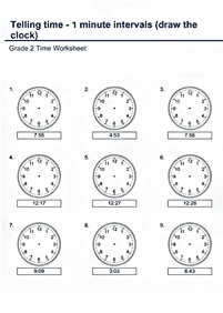 telling the time (clock) - worksheet 93